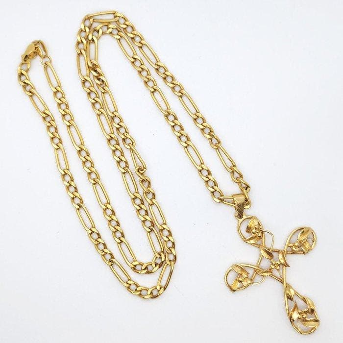 Ketting met hanger - 18 karaat Geel goud, Bijoux, Sacs & Beauté, Bijoux anciens