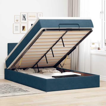 vidaXL Bed poef met matras en LEDs 120x190 cm fluweel, Verzenden