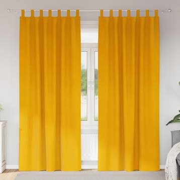 vidaXL Gordijnen 2 st Mosterdgeel 140 x 260 cm fluweel, Verzenden, Nieuw