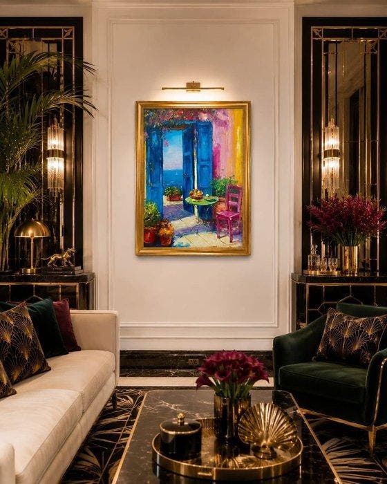 Yuni R. P - Atardecer desde el Portal Azul, Antiek en Kunst, Kunst | Schilderijen | Modern