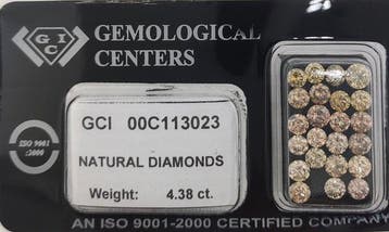 Zonder minimumprijs - 23 pcs Diamant (Natuurlijk gekleurd) -