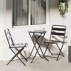 vidaXL Tuin Bistro Set 3 pcs Antraciet Staal, Tuin en Terras, Verzenden, Nieuw
