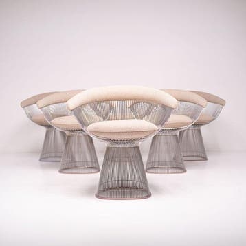 Knoll - Warren Platner - Fauteuil (6) - Staal, Textiel