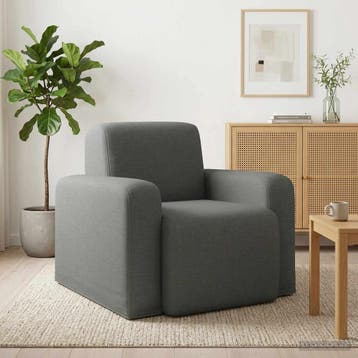 vidaXL Fauteuil Donkergrijs Stof, Verzenden, Nieuw