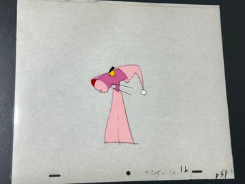 Friz Freleng - Originele animatiecel en tekening van De Roze
