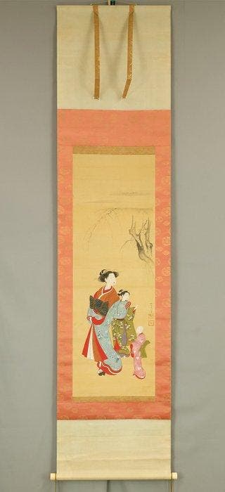 Ukiyo-e Kimono Beauty with Double Box - Attributed to Suzuki