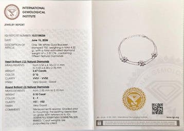 Bedelarmband - 18 karaat Witgoud - 2.57ct. tw. Diamant