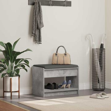 vidaXL Hallenbank Beton Grijs 63 x 38 x 45 cm Geengineerd, Verzenden, Nieuw