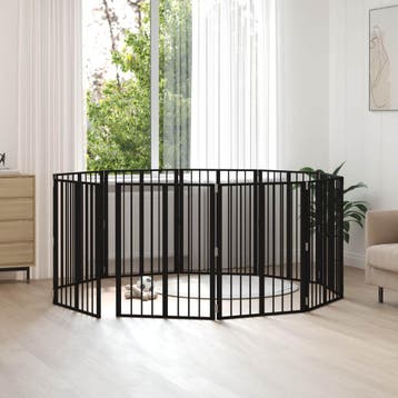 vidaXL Hondendeur 10 pcs Zwart 60 x 80 cm Gegevens staal, Verzenden, Nieuw