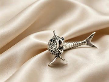 Figuur - Pez articulado en plata - .915 zilver