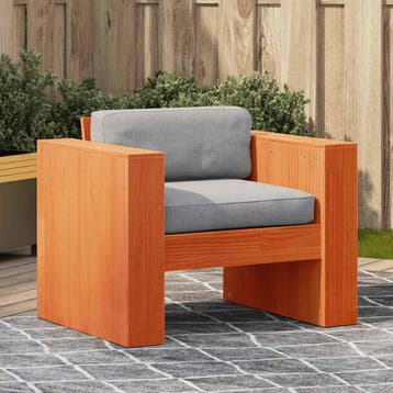 vidaXL Tuinbank 79x60x62 cm massief grenenhout wasbruin, Verzenden, Nieuw