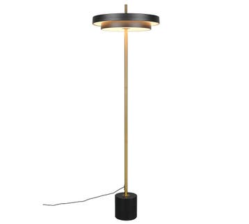 Trio KEATON vloerlamp | LED | zwart met goud | Ø 40 cm | IP2, Verzenden, Nieuw