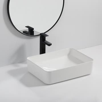 SALE - Silva 50 - Glans wit - Waskom -  -  - Keramiek -, Ophalen of Verzenden, Nieuw