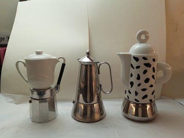 Vari - Cafetière (3) - Porcelaine, Acier, Antiquités & Art