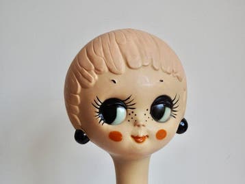 Tête - vintage pop art Twiggy mannequin head - plastique, Antiquités & Art
