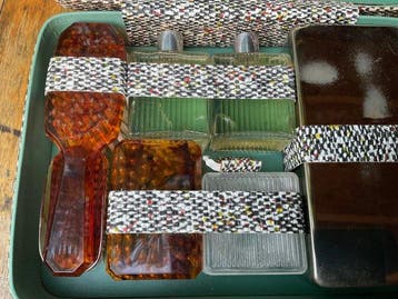 Gero-Zilver - Ensemble coiffeuse (20) - Celluloïd, Verre,, Antiquités & Art