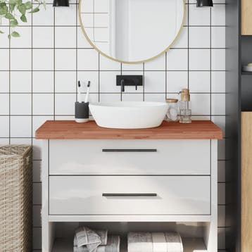 vidaXL Wastafelblad 100x60x4 cm massief beukenhout, Huis en Inrichting, Verzenden, Nieuw