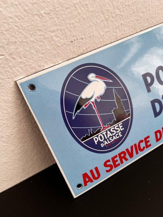 Vintage emaille reclamebord – Potasse d’Alsace – Frankrijk –, Antiek en Kunst, Antiek | Wandborden en Tegels