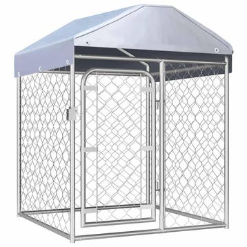 vidaXL Hondenkennel voor buiten met dak 100x100x125 cm, Verzenden