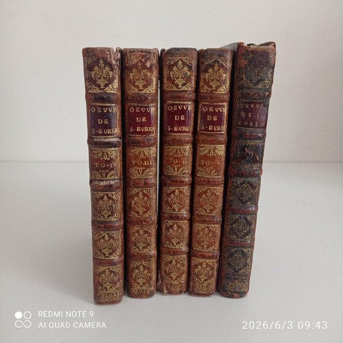 Seigneur Saint-Évremond - [ complet en 5/5 ] - Réflexions, Antiek en Kunst, Antiek | Boeken en Manuscripten