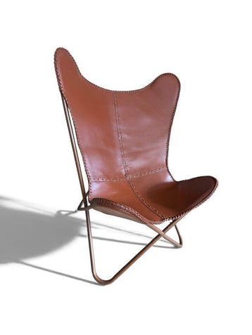Fauteuil - Cuir, Métal - Chaise papillon - papillon
