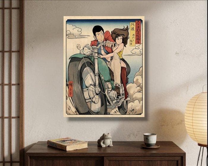AT9 - Lupin III x Fujiko: Ukiyo-e Style - Canvas 50x40cm -, Consoles de jeu & Jeux vidéo, Consoles de jeu | Accessoires Autre