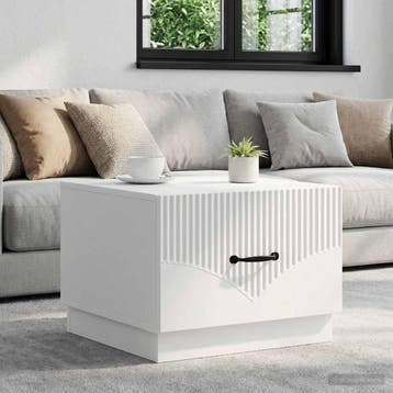 vidaXL Salontafel met lade Wit 49 x 50 x 37 cm Bewerkt hout, Verzenden