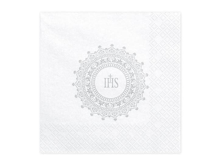 Communie Servetten Zilver 33cm 20st, Hobby en Vrije tijd, Feestartikelen, Nieuw, Verzenden