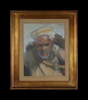 Alexis de Broca (1868-1948) - Portrait dhomme du Maghreb