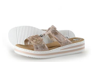 Rieker Slippers in maat 41 Roze, Kleding | Dames, Schoenen, Slippers, Verzenden, Zo goed als nieuw, Roze
