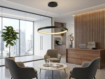 Veiling - Hanglamp Zwart 62cm 50W LED CCT 3 Kleur & 3 Stappe, Huis en Inrichting, Lampen | Hanglampen, Nieuw