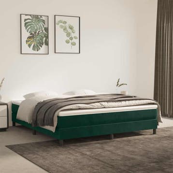 vidaXL Boxspring bed 160x200 cm fluweel donkergroen, Huis en Inrichting, Slaapkamer | Bedden, Verzenden, Nieuw