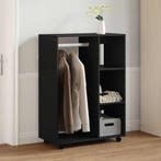 vidaXL Kledingkast 80x40x110 cm bewerkt hout zwart, Verzenden, Nieuw