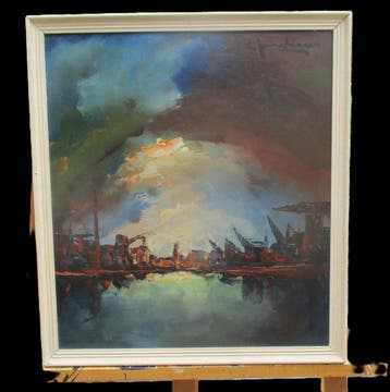 Leo Jordaens (1944-2000) - De haven van Antwerpen