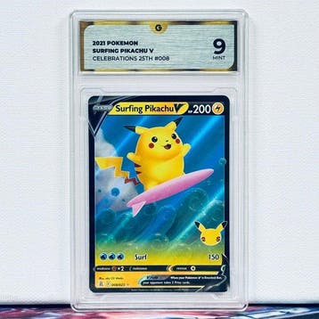 Pokémon Graded card - SURFING PIKACHU 008 - Pokémon - GG 9, Nieuw