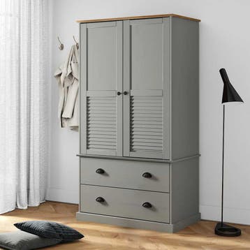vidaXL Kledingkast VIGO 90x55x170 cm massief grenenhout, Huis en Inrichting, Verzenden, Nieuw