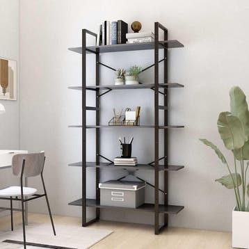 vidaXL Boekenkast met 5 schappen 100x30x175 cm bewerkt hout, Verzenden, Nieuw