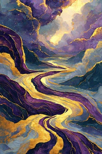 Iconica - Liquid Gold Amethyst River - unique 1/1 XXL (150 x