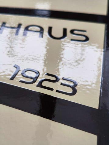 Bauhaus - enamel sign BAUHAUS Emailschild Emaille vw Schild, Antiek en Kunst