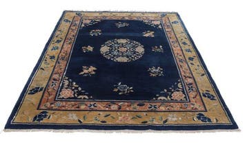 Antique Chinese Peking Carpet - Genuine Asian Handmade Rug -, Huis en Inrichting, Stoffering | Tapijten en Vloerkleden, Nieuw