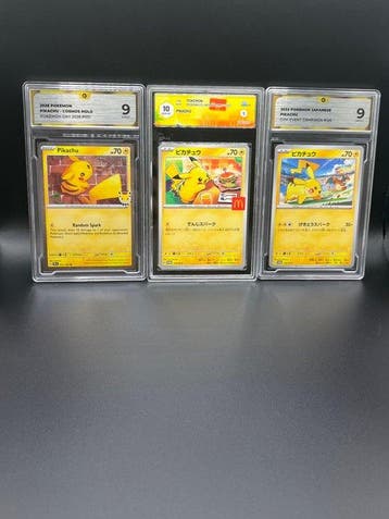 Pokémon - 3 Graded card Pikachu Graded Lot - Graad 10