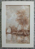 Henri Seghers (1848-1919) - Boten op de Schelde - omgeving, Antiek en Kunst