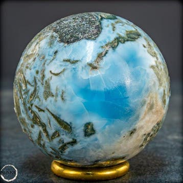 Natuurlijke Larimar-kogel – zeldzame caribische schoonheid