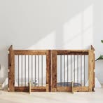 vidaXL Hondenhek met standaarden 4 pcs Oud hout 80 x 80 cm, Verzenden