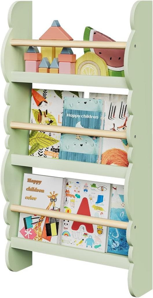 2dekans | Woltu Kinderboekenrek - 42,5x80 cm - Groen -, Kinderen en Baby's, Kinderkamer | Complete kinderkamers, Ophalen of Verzenden