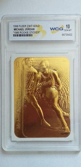 1986 Fleer Mint 23KT Gold, NBA Michael Jordan 10668 Édition, Nieuw