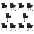 Set van 10 Leren eetkamerstoelen Comfort met wieltjes en, Ophalen of Verzenden, Nieuw, Leer, Eén