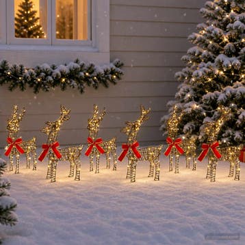 vidaXL Kerst Rendier 6 st 240 LEDs Warmwit, Verzenden, Nieuw
