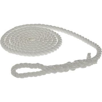 8mm x 1,5m Fenderlijn met Lus 3-Strengs Polyester Wit, Watersport en Boten, Accessoires en Onderhoud, Ophalen of Verzenden, Nieuw