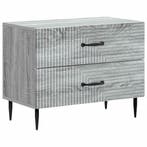 vidaXL Nachtkastje Grijs sonoma 62 x 34,5 x 47,5 cm Bewerkt, Huis en Inrichting, Slaapkamer | Nachtkastjes, Verzenden, Nieuw